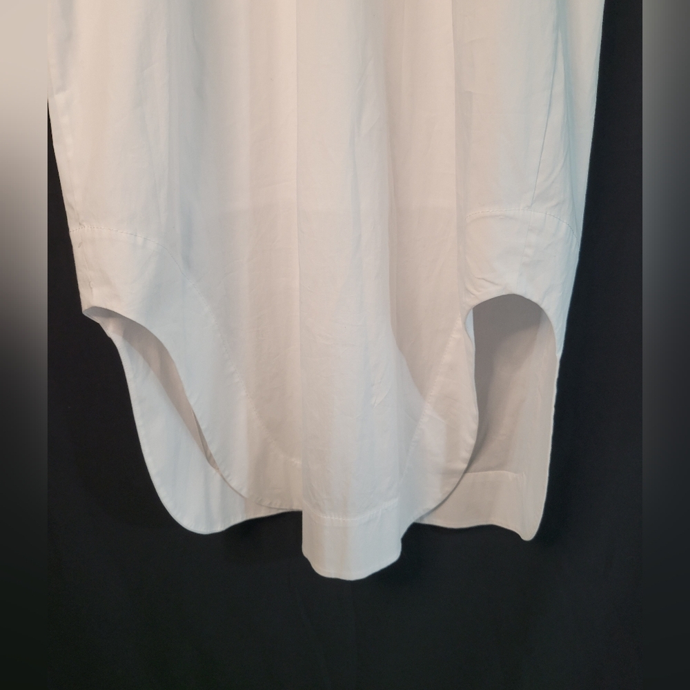 Staud Clea Mid Length White Button-Down Twisted Front Detail Size 6 NWT - Picture 7 of 12